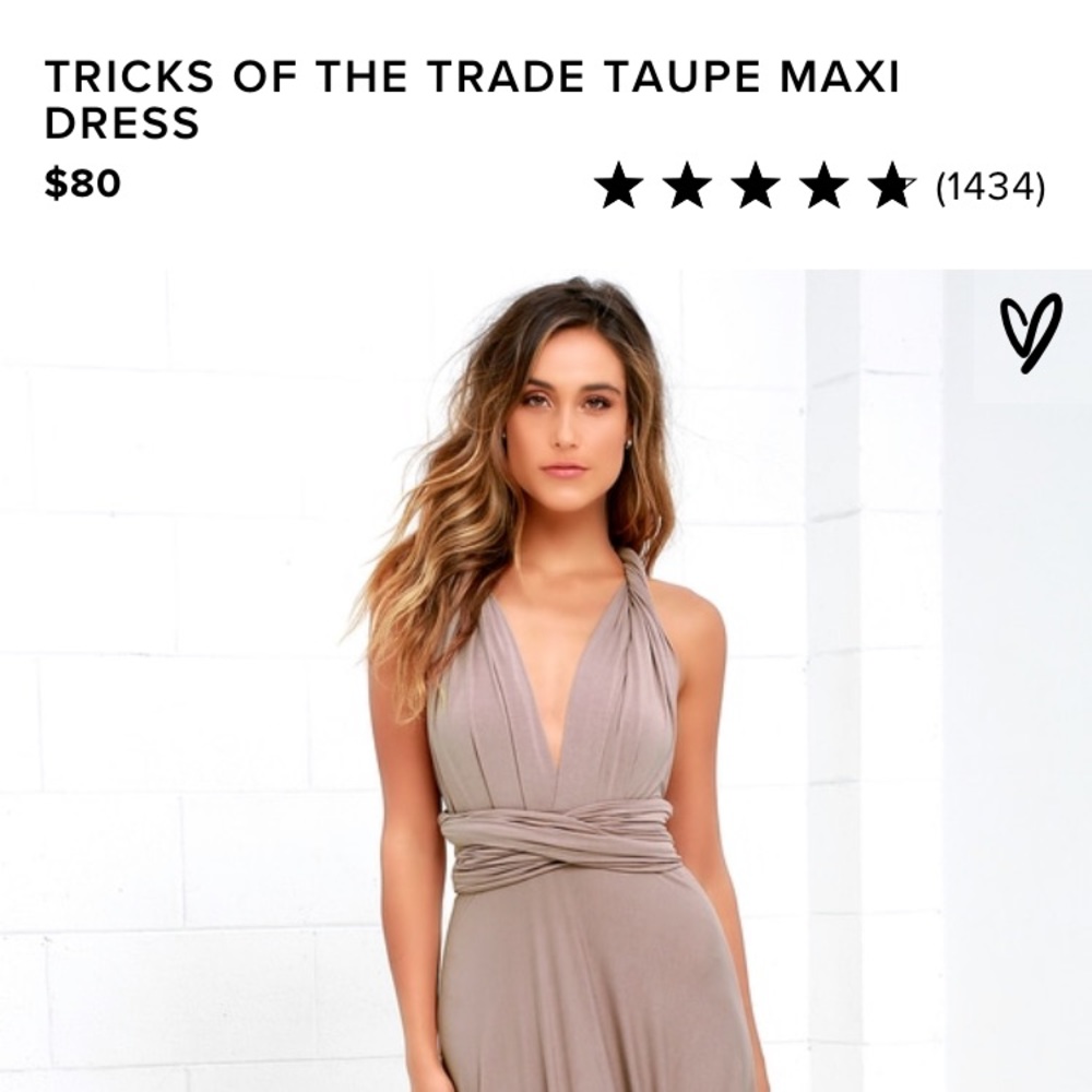 LuLu’s Tricks of the Trade Taupe wrap dress
